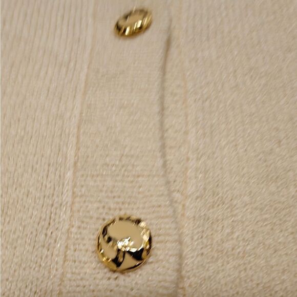 St. John Cream Cardigan Sweater V-Neck Long Sleeve Sz XL - Picture 6 of 7